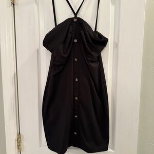 Elegant Black Button-Down Dress